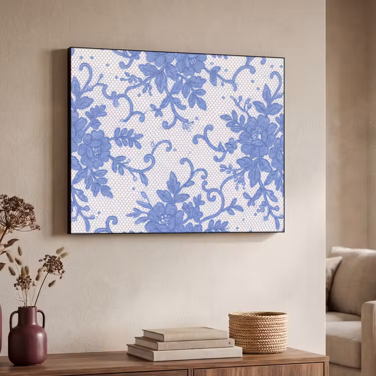 Art Frame - Spitze – Blumen – Blau — 3