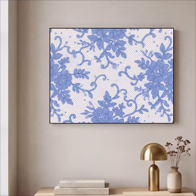 Art Frame - Spitze – Blumen – Blau — 4