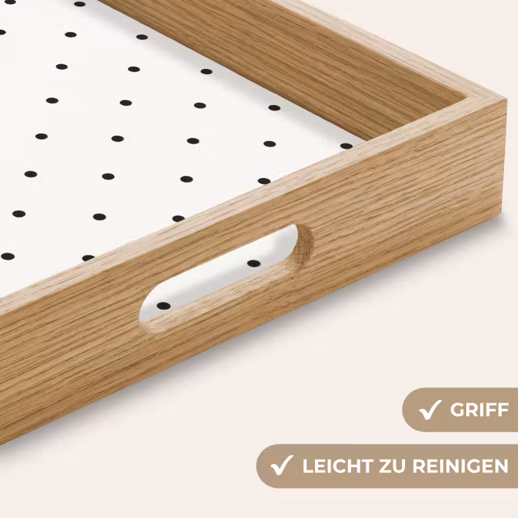 Tablett - Schwarze Spitze – Blumen — 5