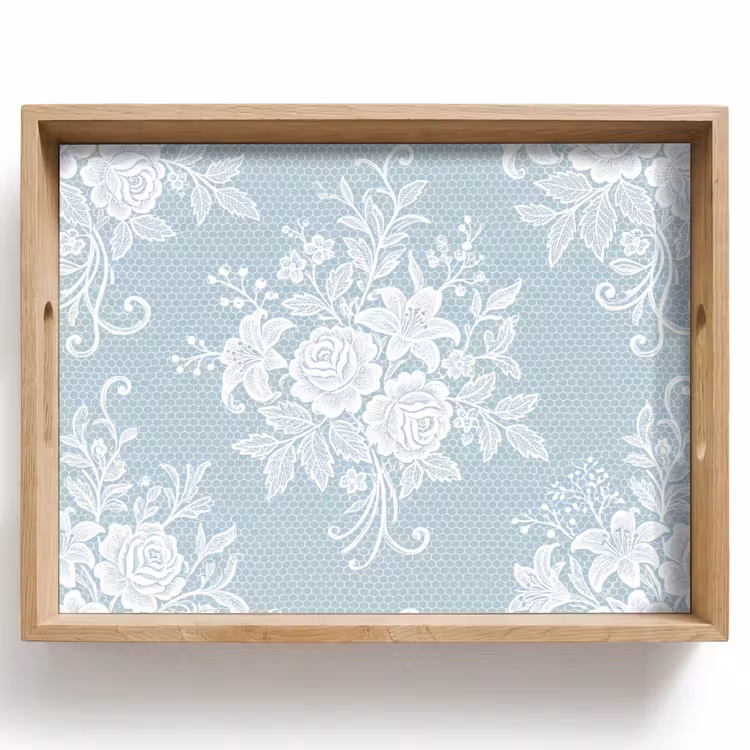 Tablett - Weiß – Spitze – Vintage — 1