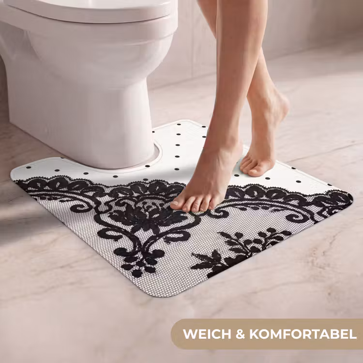 WC Vorleger - Schwarze Spitze – Blumen — 5