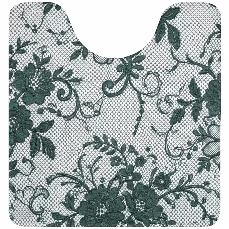 WC Vorleger - Spitze – Blumen – Grün — 1