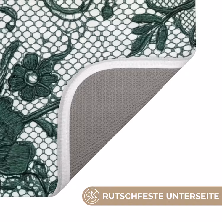 WC Vorleger - Spitze – Blumen – Grün — 3