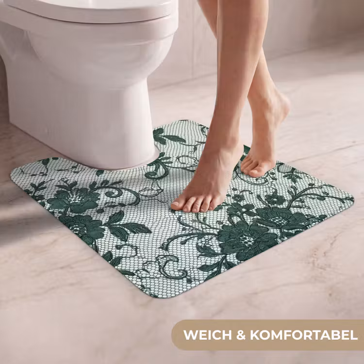 WC Vorleger - Spitze – Blumen – Grün — 5