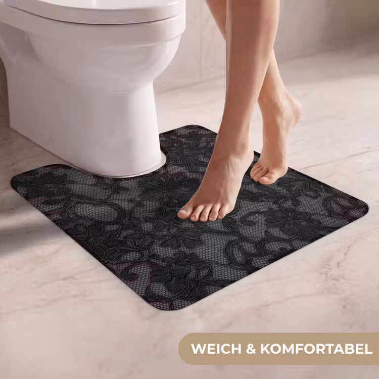 WC Vorleger - Spitze – Blumen – Schwarz — 5