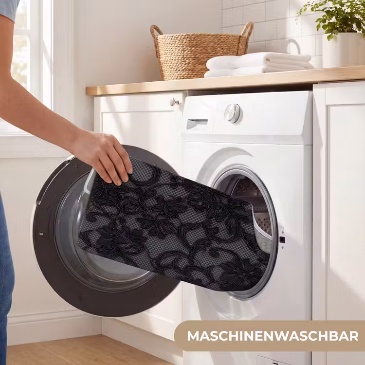 WC Vorleger - Spitze – Blumen – Schwarz — 7