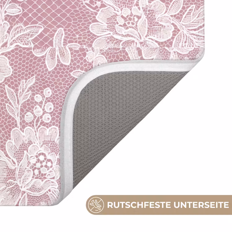 WC Vorleger - Spitze – Blumen – Weiß — 3