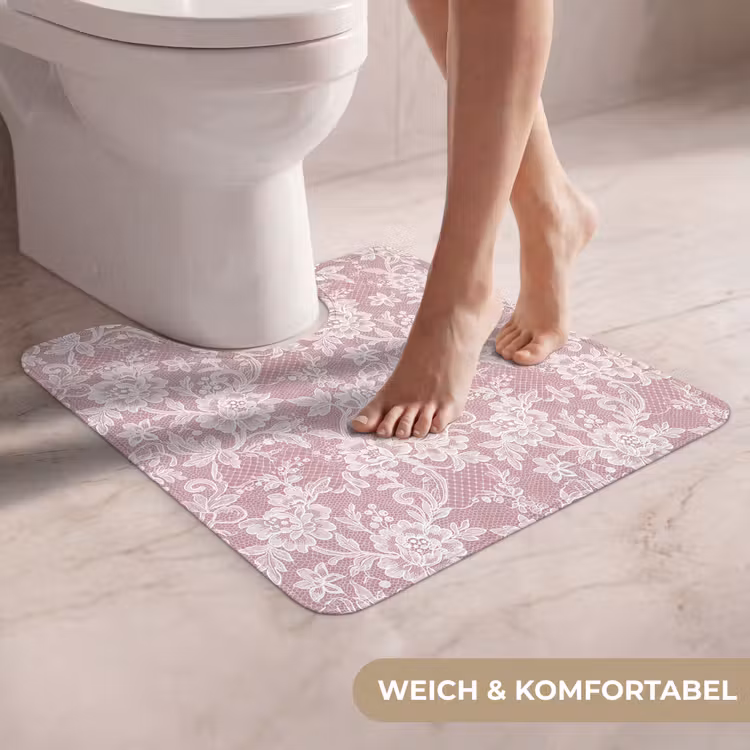 WC Vorleger - Spitze – Blumen – Weiß — 5