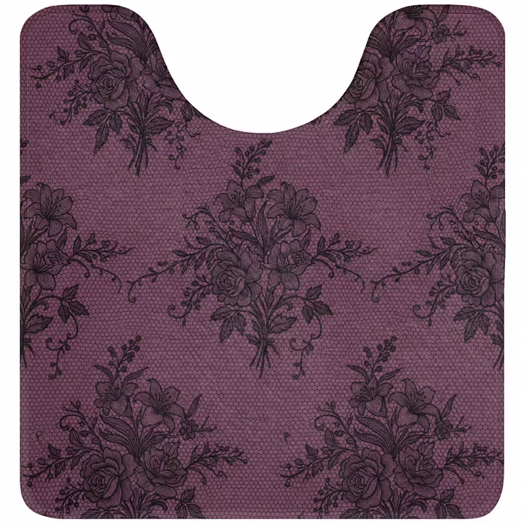 WC Vorleger - Spitzenmuster – Blumen – Lila — 1