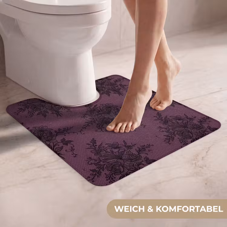 WC Vorleger - Spitzenmuster – Blumen – Lila — 5