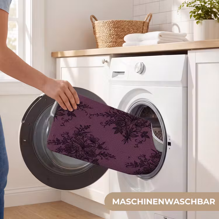 WC Vorleger - Spitzenmuster – Blumen – Lila — 7