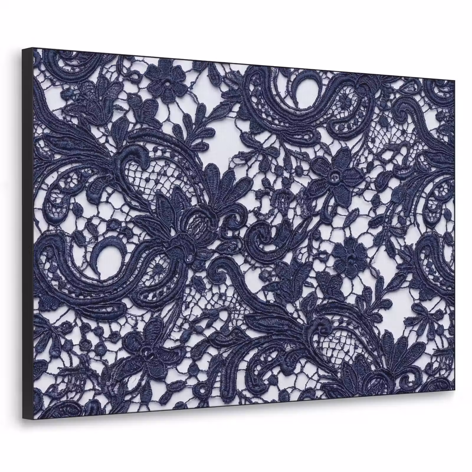 Art Frame - Dunkelblaue Spitze – Blumen — 1
