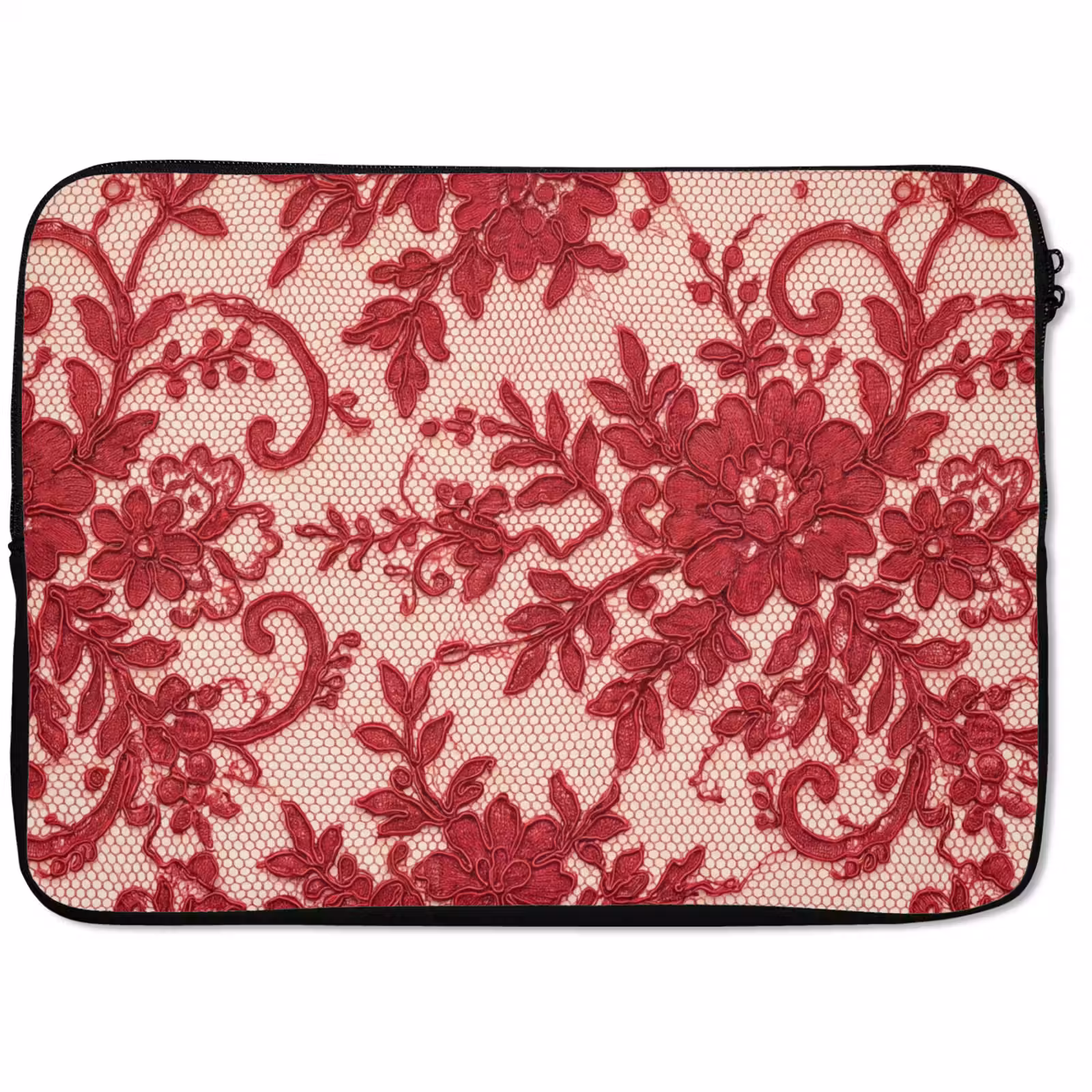 Laptop hülle - Rote Spitze – Blumen — 1