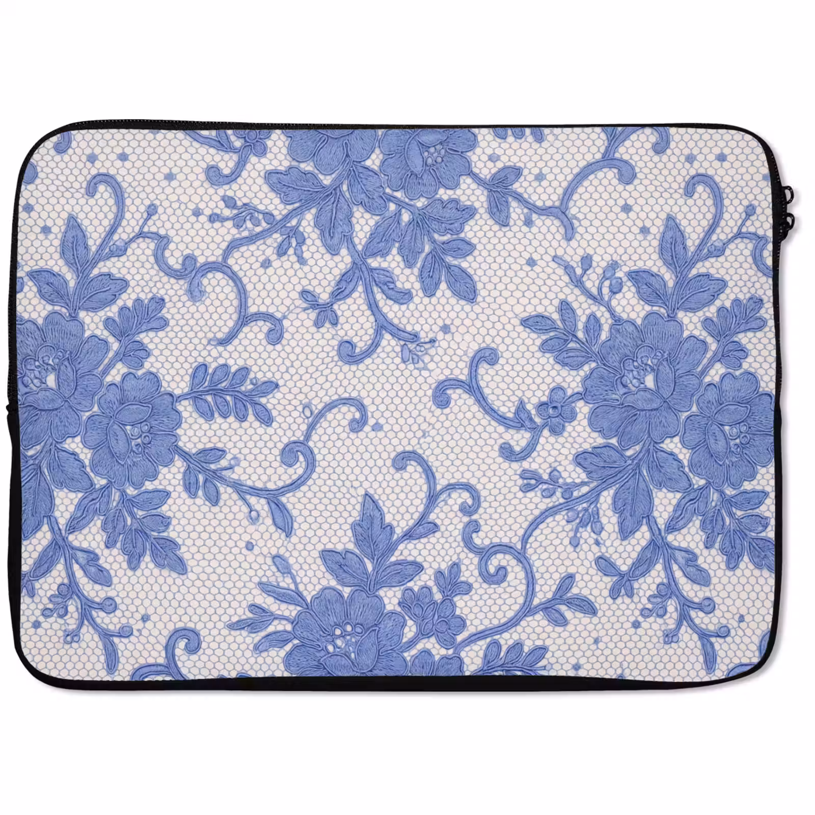 Laptop hülle - Spitze – Blumen – Blau — 1