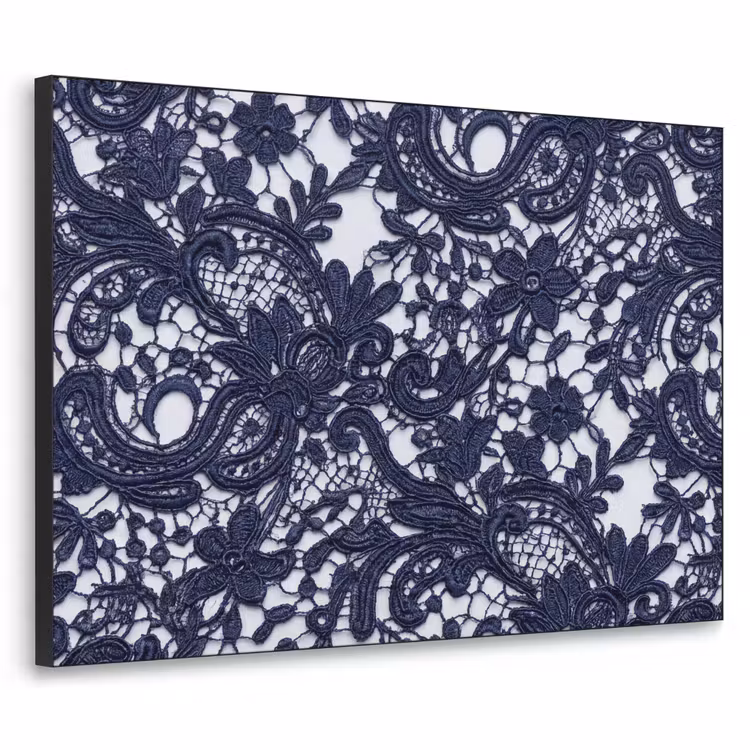 Art Frame - Dunkelblaue Spitze – Blumen — 1
