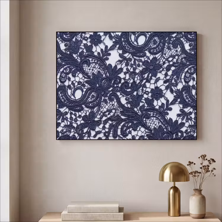 Art Frame - Dunkelblaue Spitze – Blumen — 4