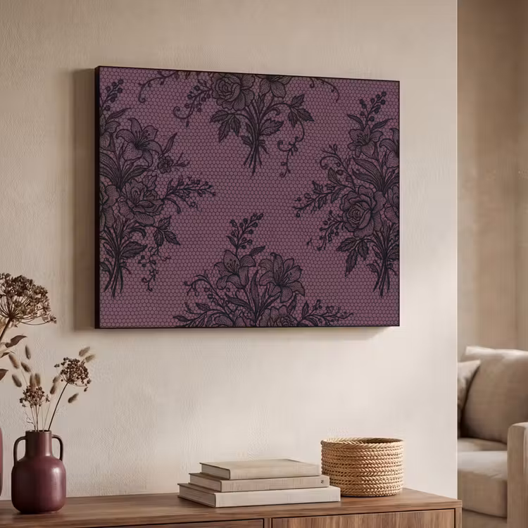 Art Frame - Spitzenmuster – Blumen – Lila — 3