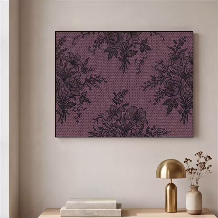 Art Frame - Spitzenmuster – Blumen – Lila — 4