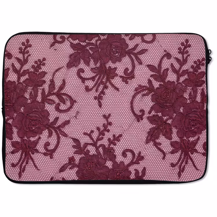 Laptop hülle - Bordeauxrotes Spitzenmuster — 1