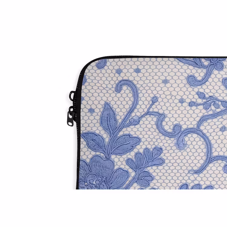 Laptop hülle - Spitze – Blumen – Blau — 5