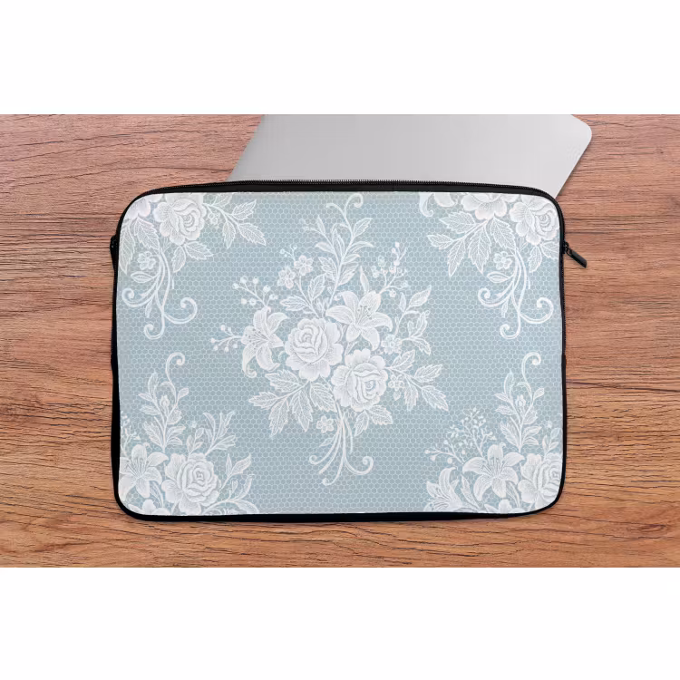Laptop hülle - Weiß – Spitze – Vintage — 2