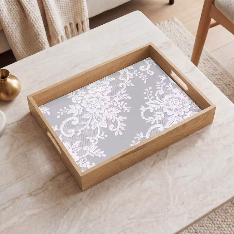 Tablett - Spitze – Blume – Muster — 2