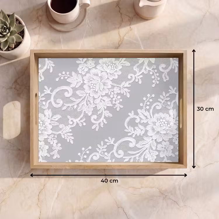 Tablett - Spitze – Blume – Muster — 9