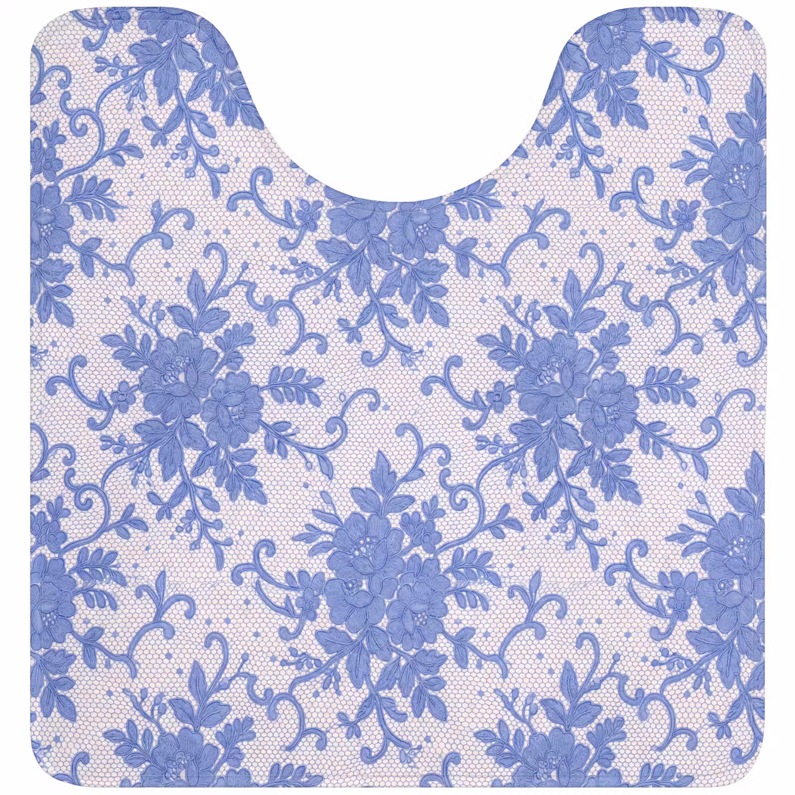 WC Vorleger - Spitze – Blumen – Blau — 1
