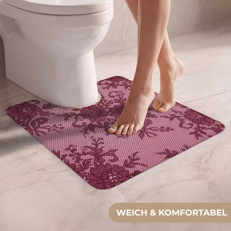 WC Vorleger - Bordeauxrotes Spitzenmuster — 5