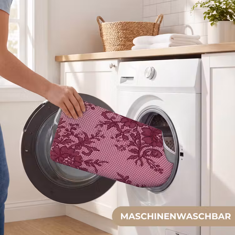 WC Vorleger - Bordeauxrotes Spitzenmuster — 7