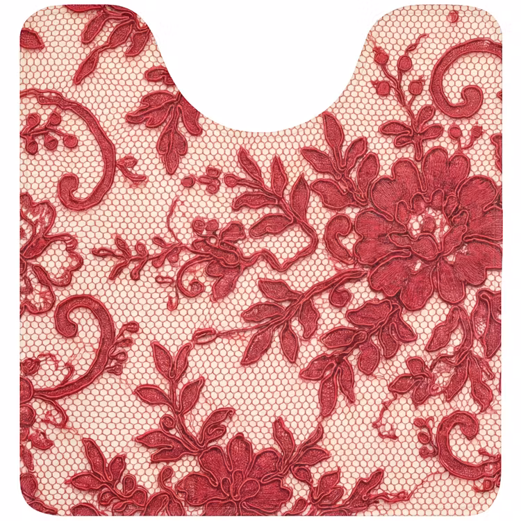 WC Vorleger - Rote Spitze – Blumen — 1