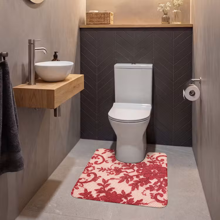 WC Vorleger - Rote Spitze – Blumen — 2