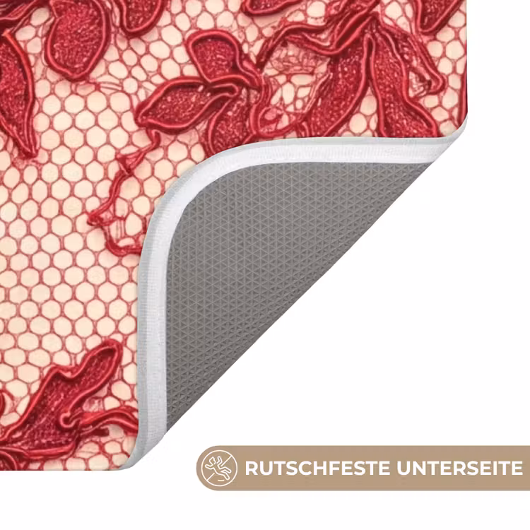 WC Vorleger - Rote Spitze – Blumen — 3