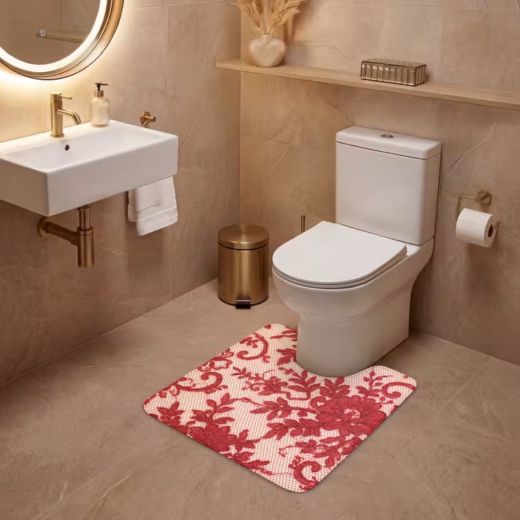 WC Vorleger - Rote Spitze – Blumen — 4