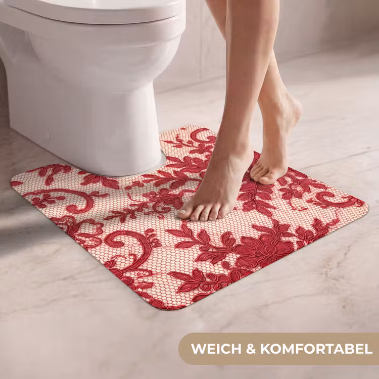 WC Vorleger - Rote Spitze – Blumen — 5