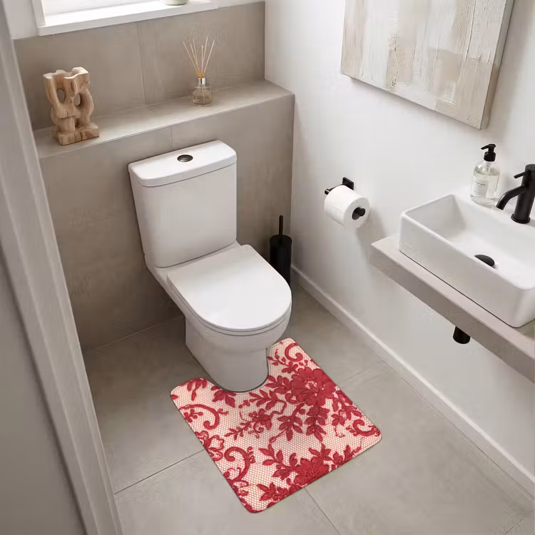 WC Vorleger - Rote Spitze – Blumen — 6
