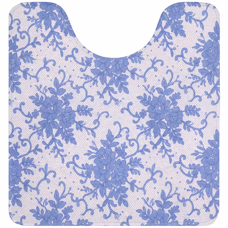 WC Vorleger - Spitze – Blumen – Blau — 1