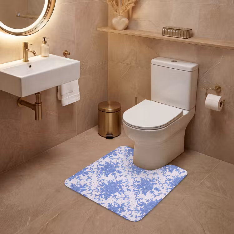 WC Vorleger - Spitze – Blumen – Blau — 4