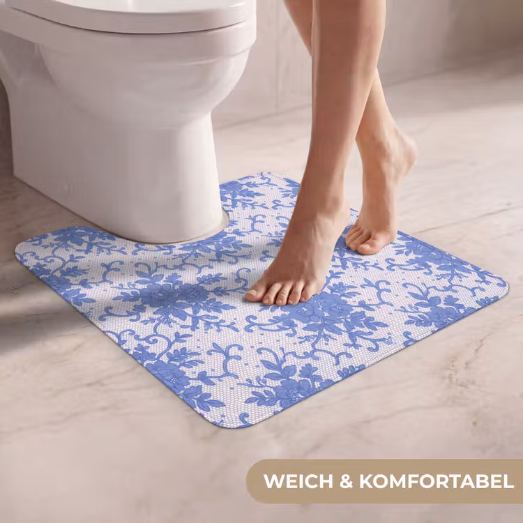 WC Vorleger - Spitze – Blumen – Blau — 5