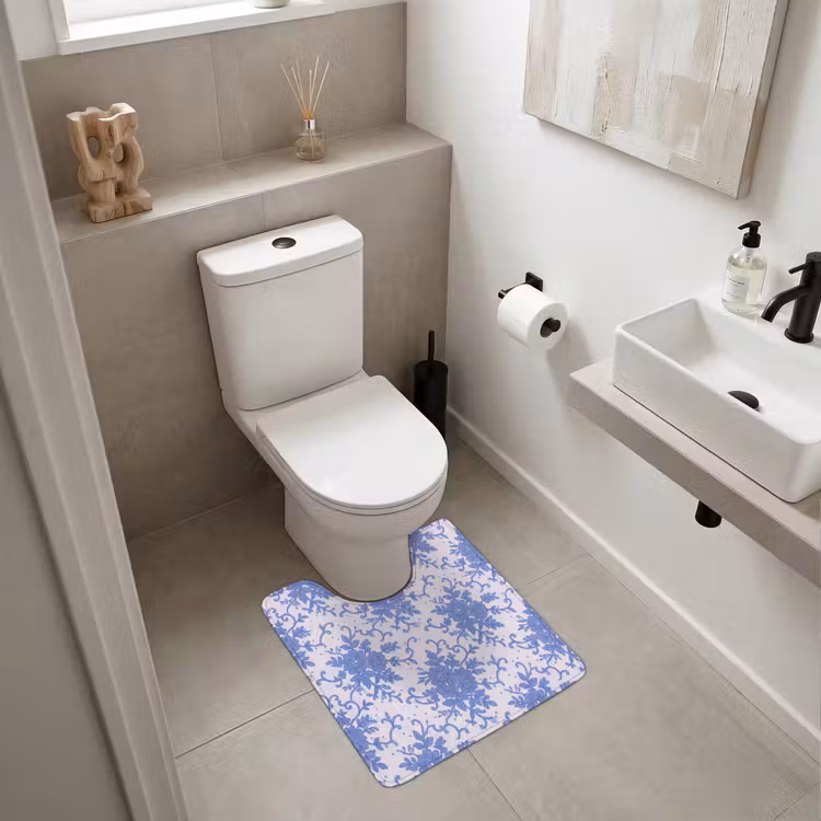 WC Vorleger - Spitze – Blumen – Blau — 6