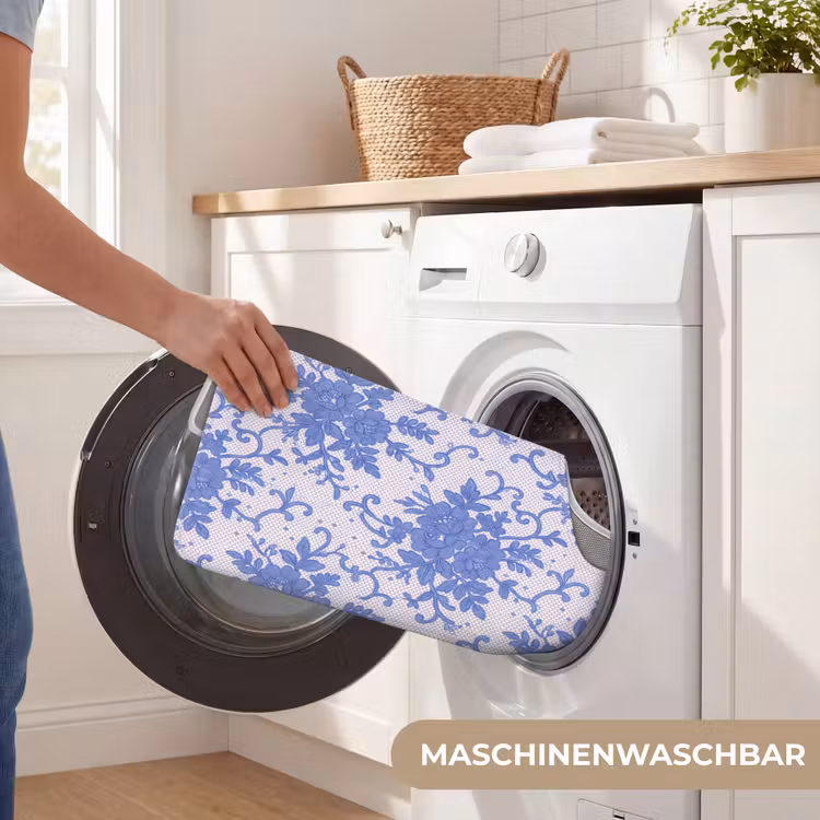 WC Vorleger - Spitze – Blumen – Blau — 7