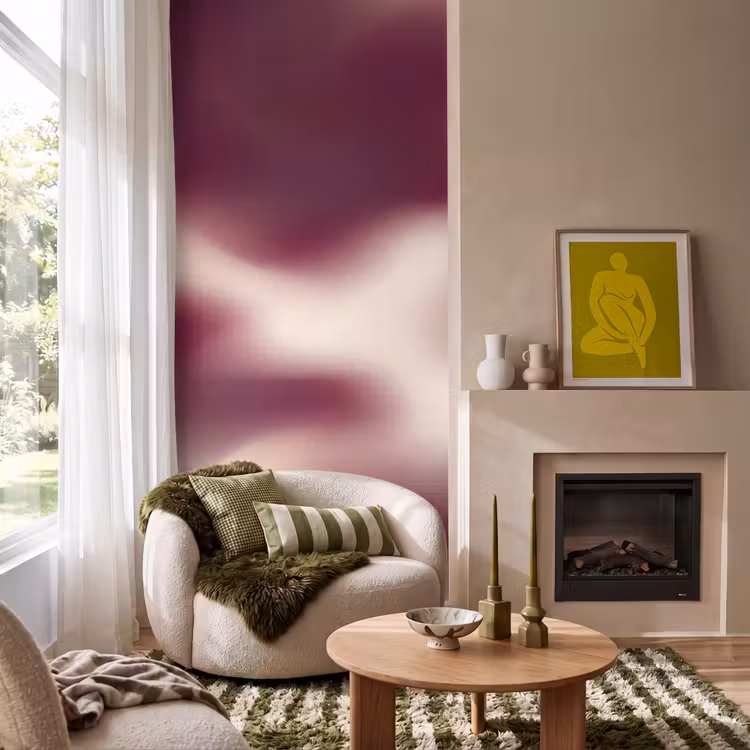 Tapete - Farbverlauf – Rot – Beige — 1
