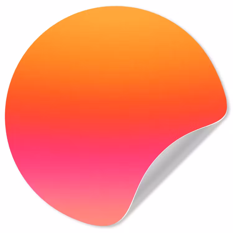 Runde Tapete - Farbverlauf – Orange – Rosa — 1