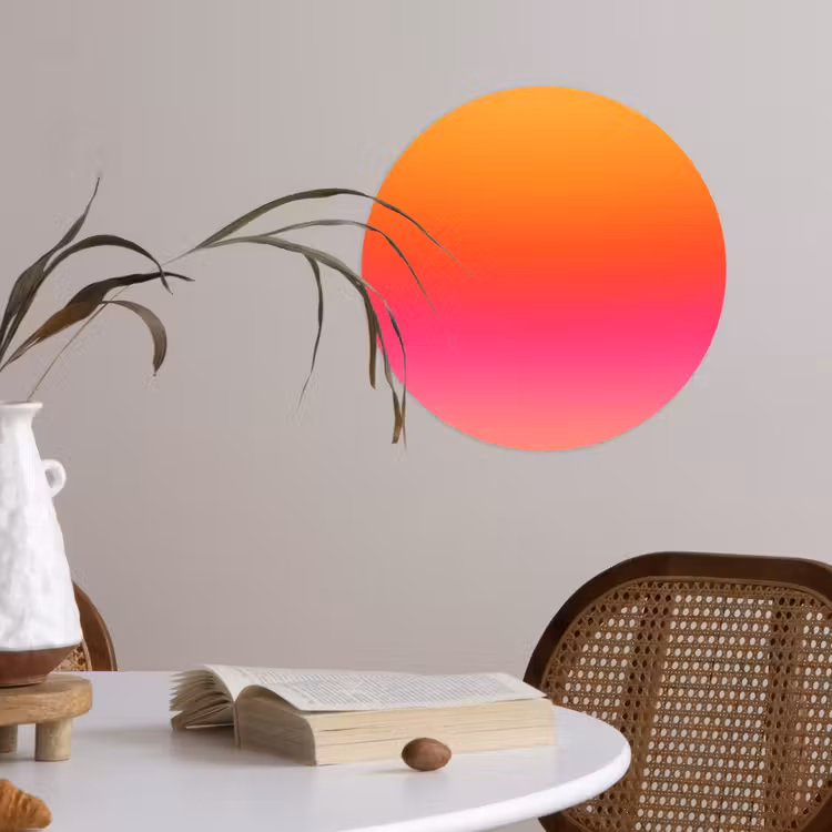 Runde Tapete - Farbverlauf – Orange – Rosa — 4