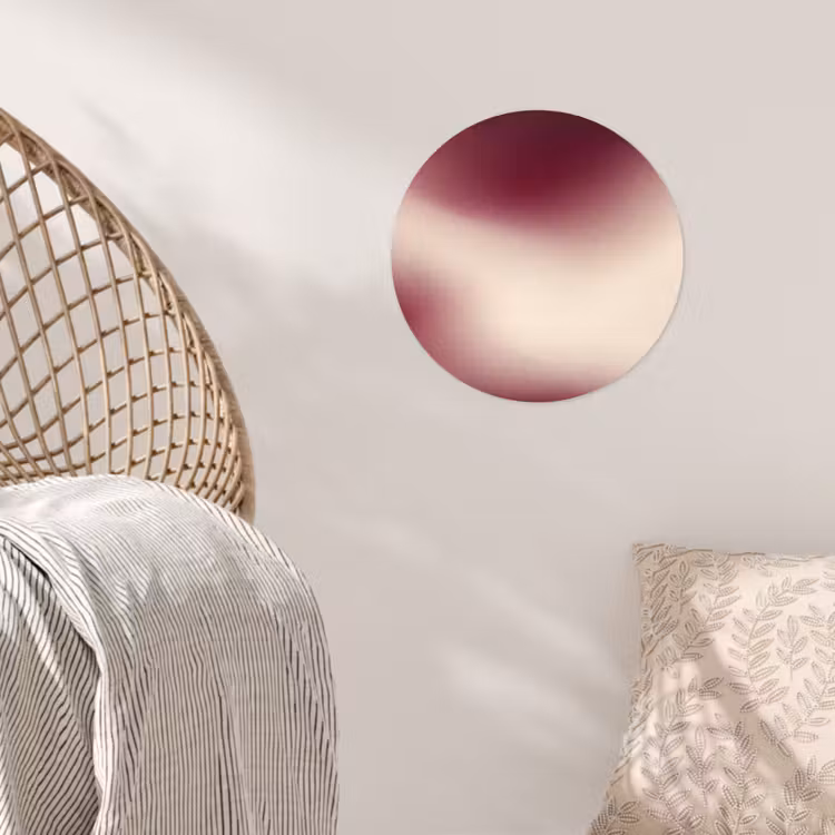 Runde Tapete - Farbverlauf – Rot – Beige — 5