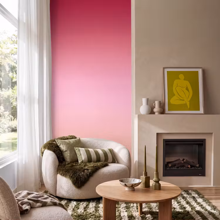 Tapete - Farbverlauf – Rot – Rosa — 1