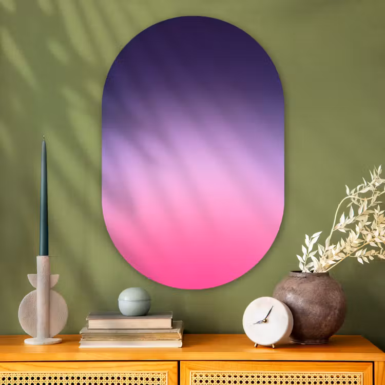 Glasbild Oval - Farbe – Farbverlauf – Abstrakt — 2