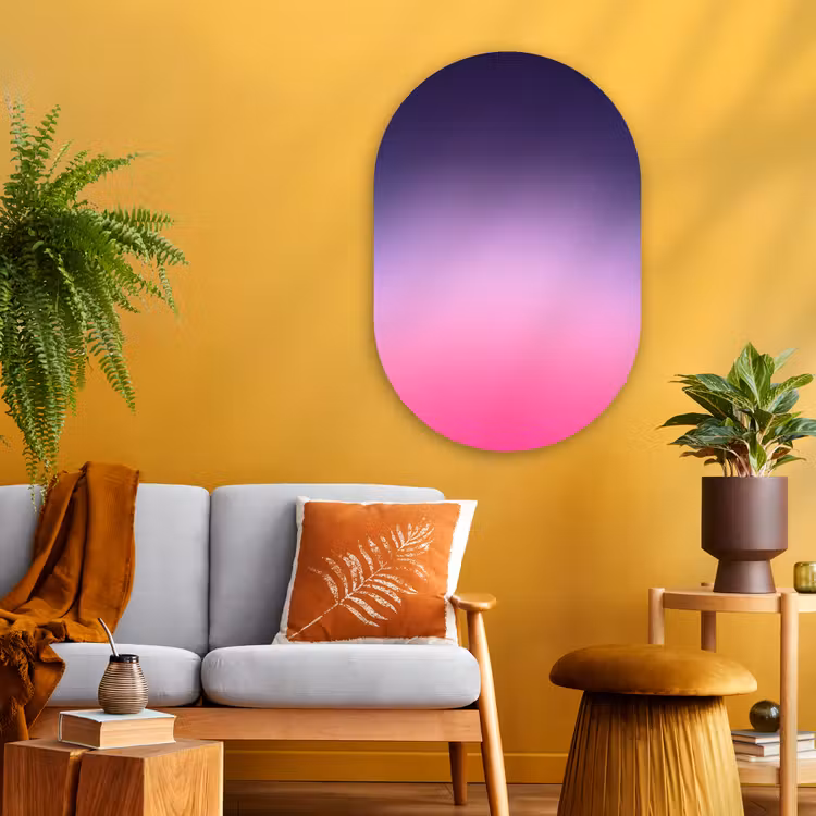 Glasbild Oval - Farbe – Farbverlauf – Abstrakt — 3