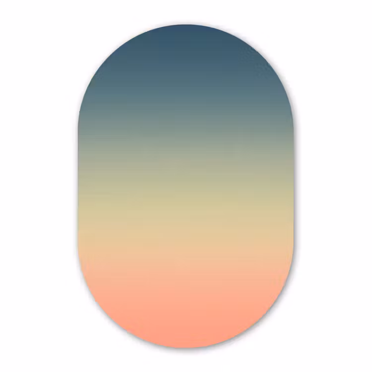 Glasbild Oval - Farbverlauf – Abstrakt – Modern — 1