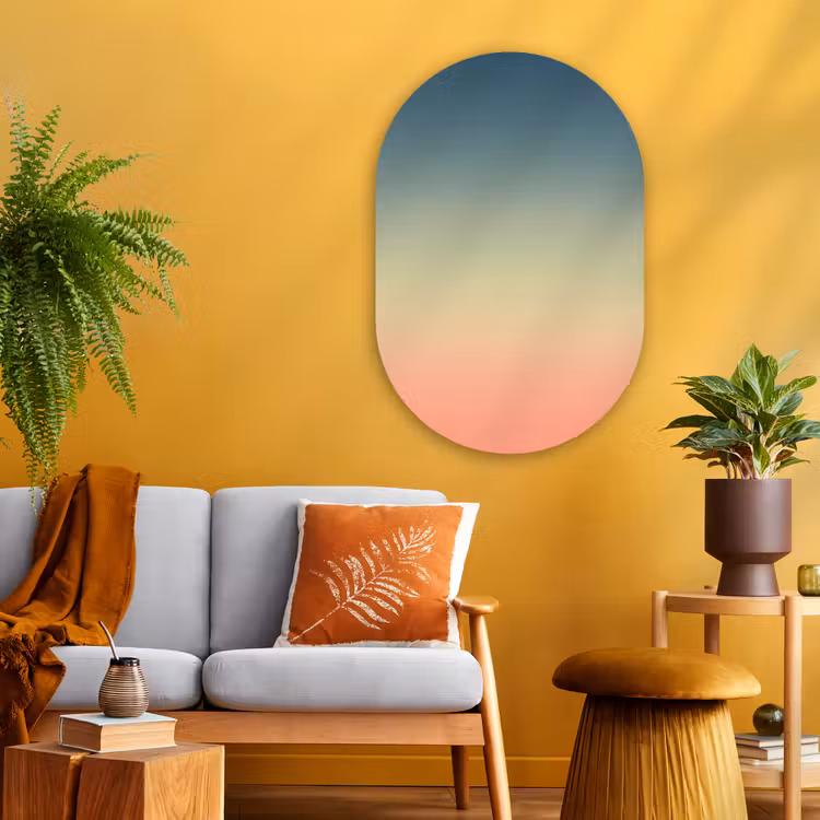 Glasbild Oval - Farbverlauf – Abstrakt – Modern — 3
